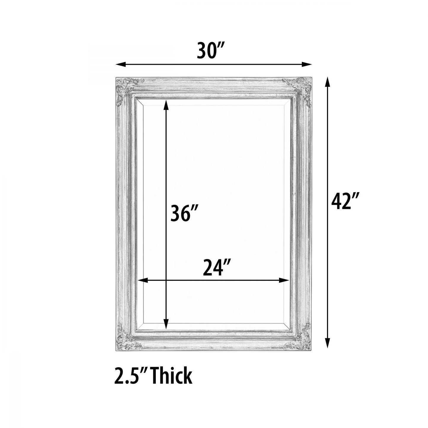 Mini Grand Victorian Mirror 24x36 Antique Gold