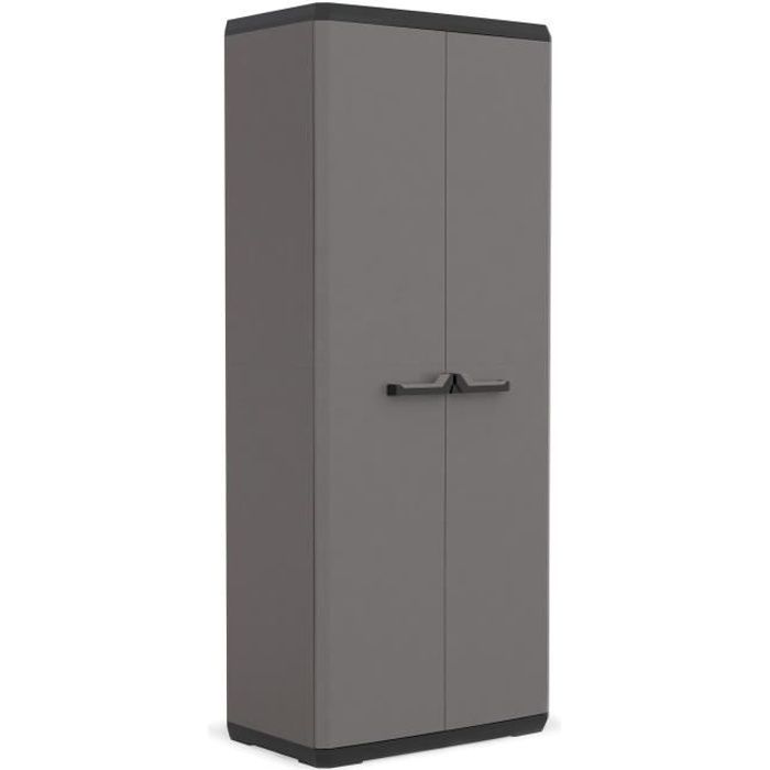 KIS Più Utility Storage Cabinet - 68 x 39 x 166 cm - Charcoal Gray and Black