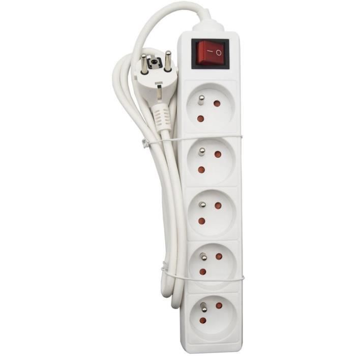 Household unit - GAO - 6 sockets - With switch, 1.4m cable, child protection