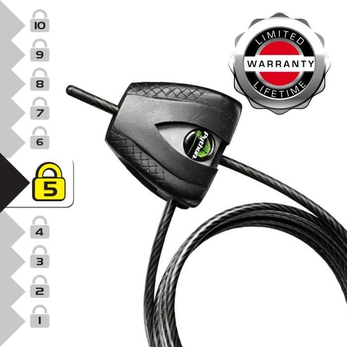 Master Lock 8417EURDPRO Patented anti-theft cable adjustable from 30 cm to 1.8 m