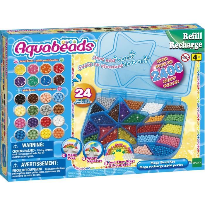 La mega recharge 2400 pearls - aquabeads - 31502 - 24 colors
