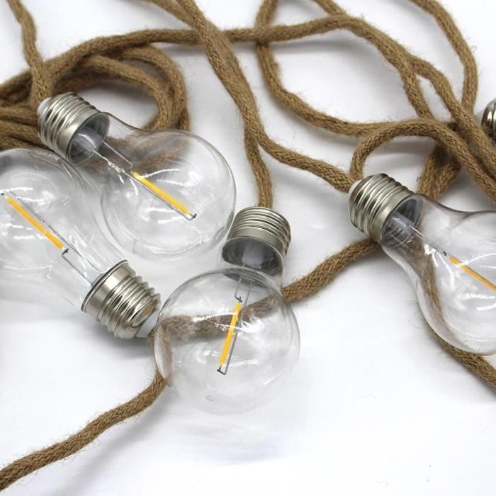 Outdoor light garland - LUMISKY - FANTASY CORD - 7.70 m - 10 transparent filament bulbs - warm white LED