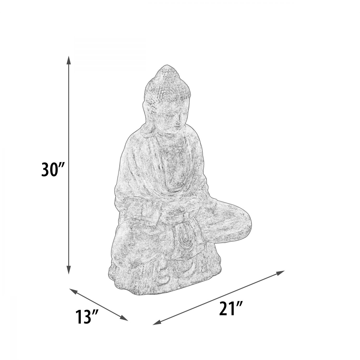 Sitting Buddha Lotus Blue Wash Finish