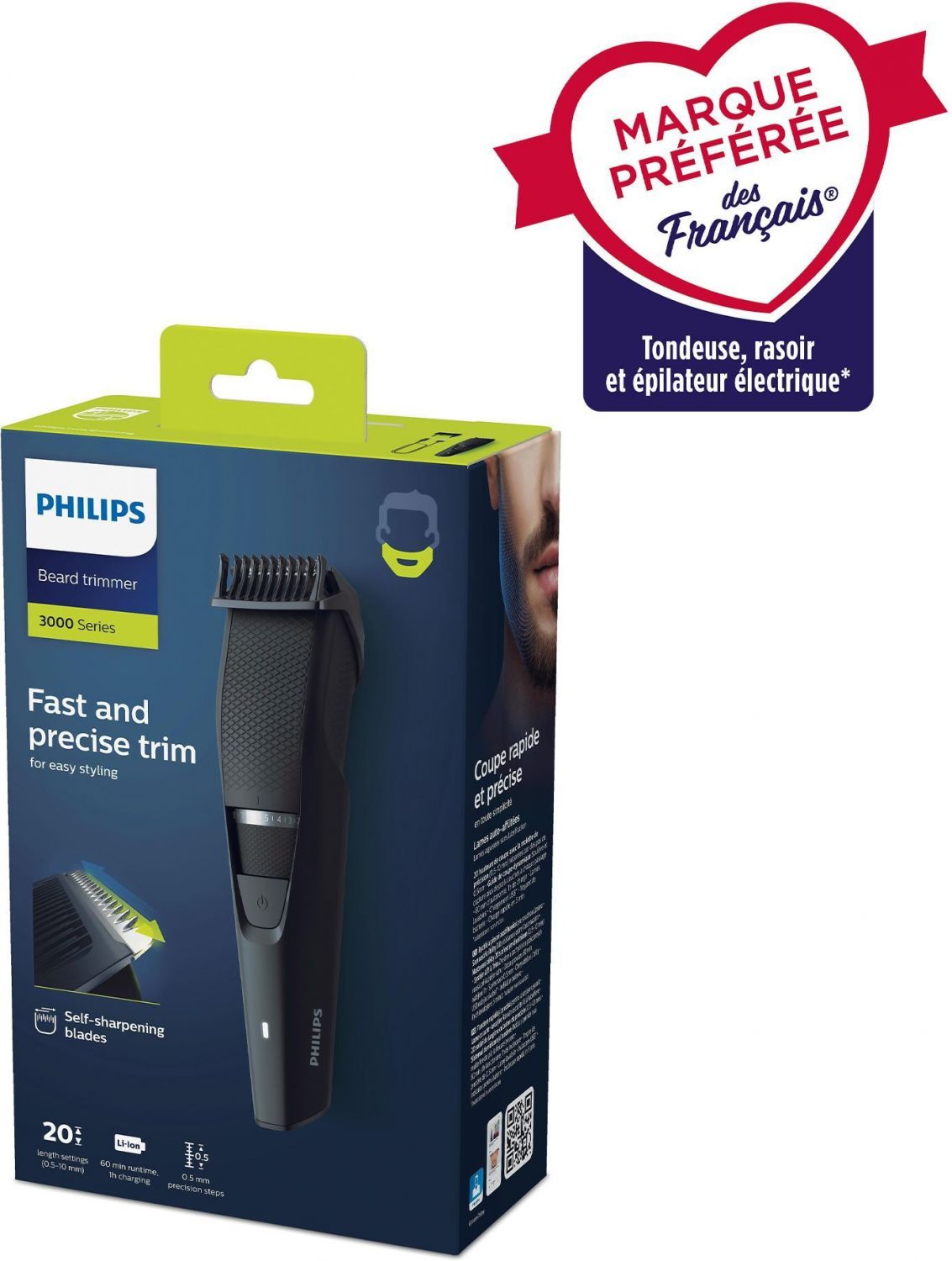 Beard trimmer - PHILIPS - BT3234/15 - Series 3000
