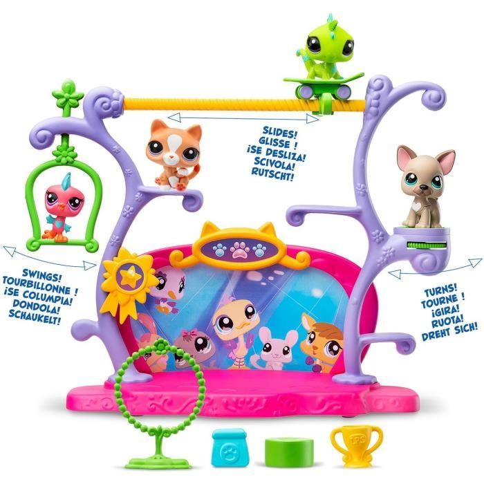 BANDAI - Littlest Pet Shop - Pets Got Talent Playset - Playset with 2 Animals, Decor and Accessories - BF00558