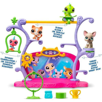 BANDAI - Littlest Pet Shop - Pets Got Talent Playset - Playset with 2 Animals, Decor and Accessories - BF00558