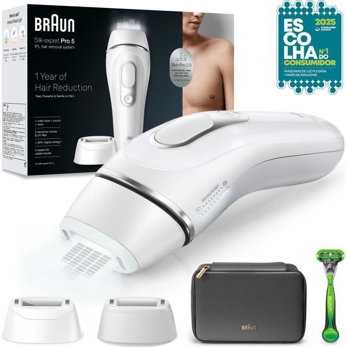 Pulsed light epilator - BRAUN - IPL PL5145 - White, green and black