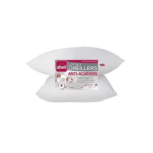 Abeil Lot of 2 anti -Acarian pillows - 60 x 60 cm - White