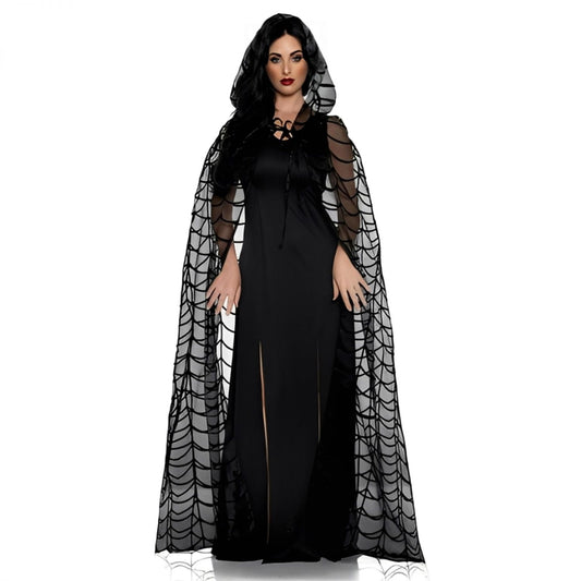 Black Spider Adult Hooded Costume Cape | Standard