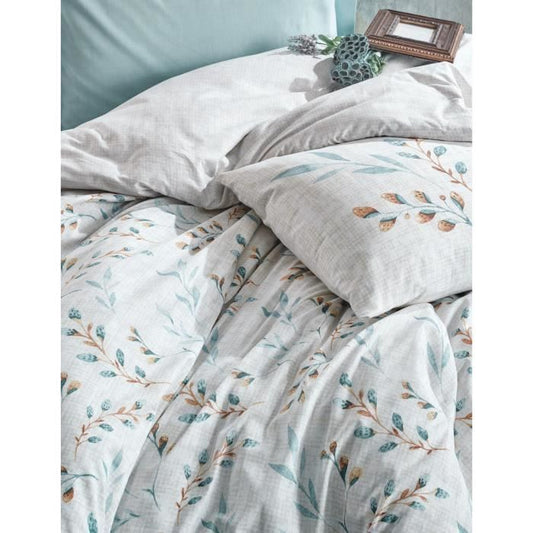 Bedding set - 1 duvet cover 220 x 240 cm + 2 pillowcases 60 x 60 cm - 100% cotton - Mint