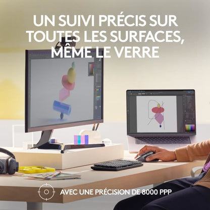 Logitech - Ergonomic wireless mouse - MX Master 3S for Mac - Aid gray