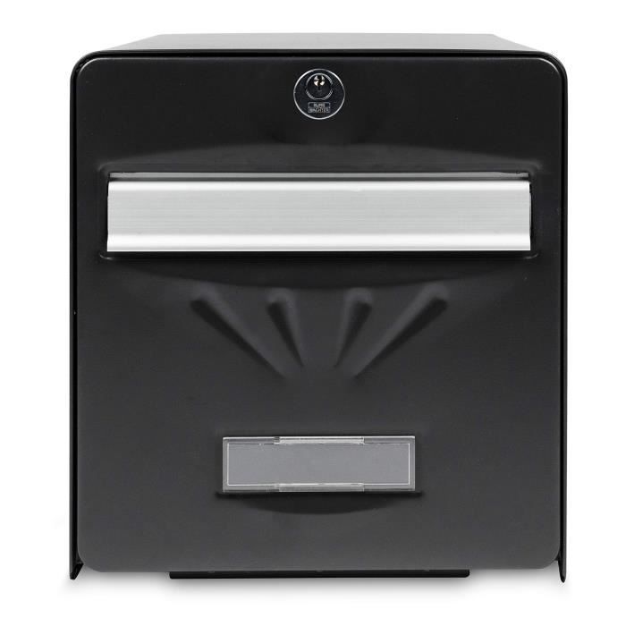 BURG WACHTER Galvanized Seaside Letterbox - Glass Back Door - Black