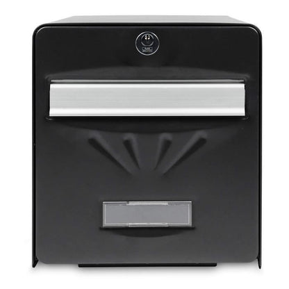 BURG WACHTER Galvanized Seaside Letterbox - Glass Back Door - Black