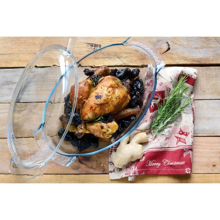 PYREX - 460A000 / 7143 - Oval casserole - 38cm * 23cm - Pyrex Classic - 4,4L + 1,4L