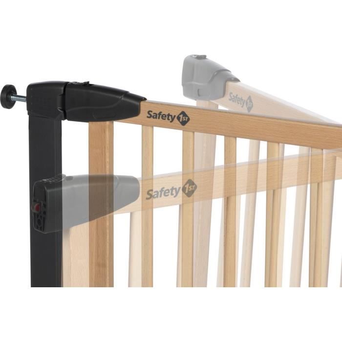 SAFETY 1ST SIMPLY CLOSE WOOD & META, Pressure, 73-80 cm (Max. 94cm), no screws or drilling, One-Handed Opening, Wood and Graphite