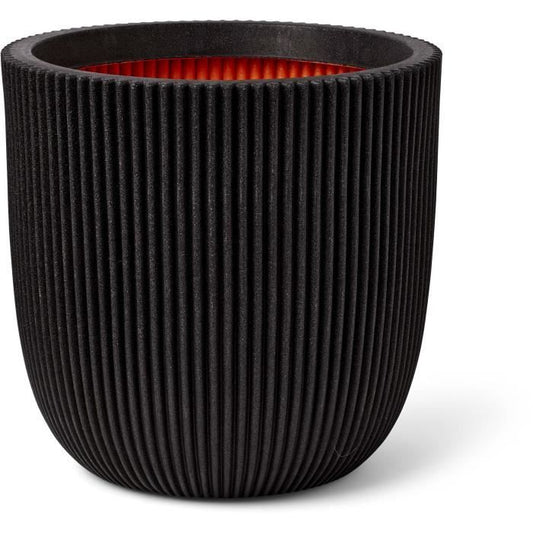 Ball flower pot - CAPI EUROPE - GROOVE NL - 43 x 41 cm - Black