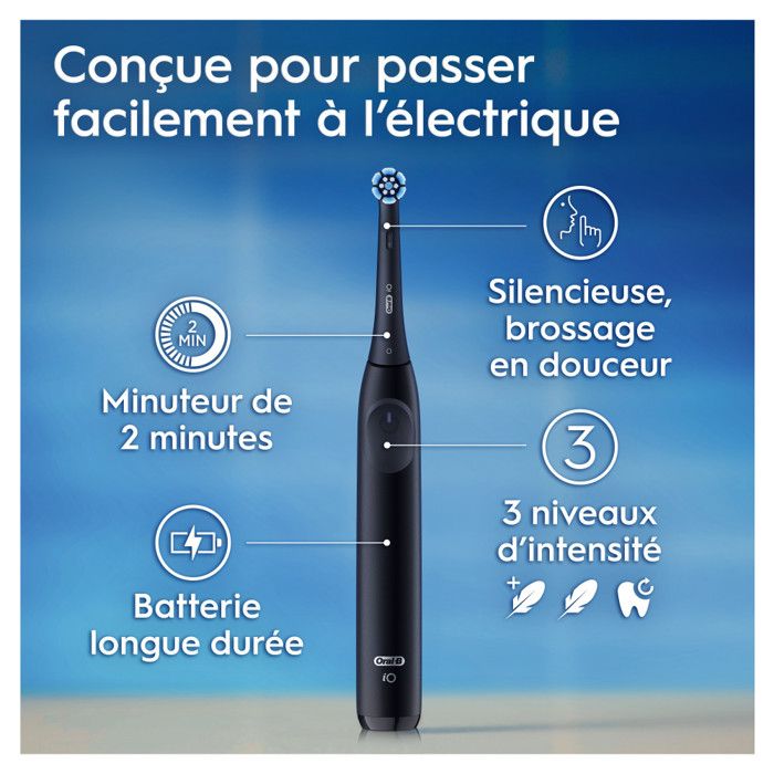 Electric toothbrush - Oral-B - iO2 - Black - 3 modes - 2-minute timer