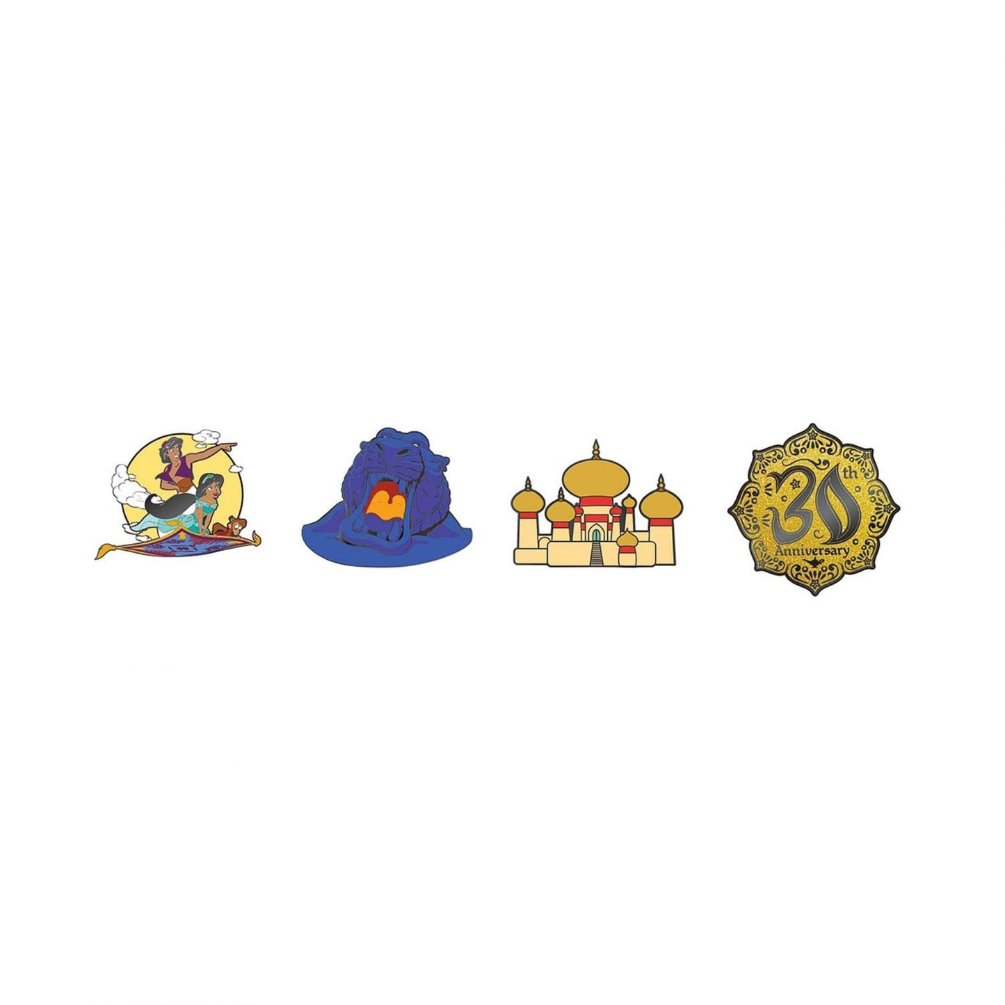 Disney Aladdin 30th Anniversary 4 Piece Pin Set