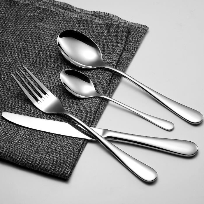 Cutlery set - ARTHUR MARTIN - AM2202 - 24 pieces - Stainless steel - Polished mirror finish with matte handle