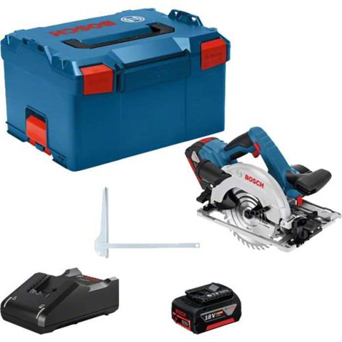 Circular saw 18V GKS 18V -57 g Professional + 2 batteries 4 AH + Charger + L -Boxx - Bosch - 06016A2106
