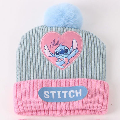 Disney Stitch winter set snood hat gloves