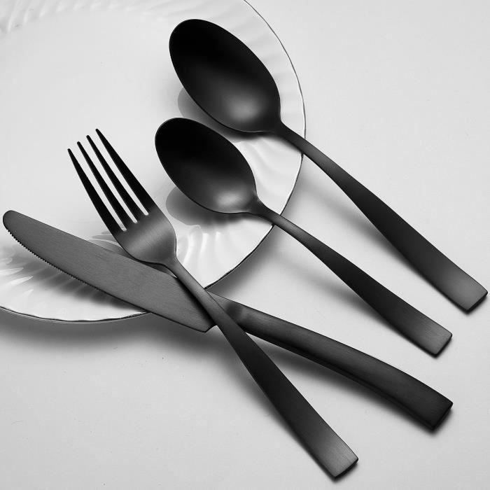 Cutlery set - ARTHUR MARTIN - AM5136 - 24 pieces - Stainless steel - Black finish