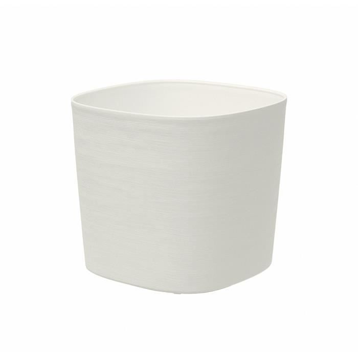 Pot with water reserve - GARDEN ID Respect - White 30 x 30 cm - 100% household waste - 100% recyclable - Structured surface.
