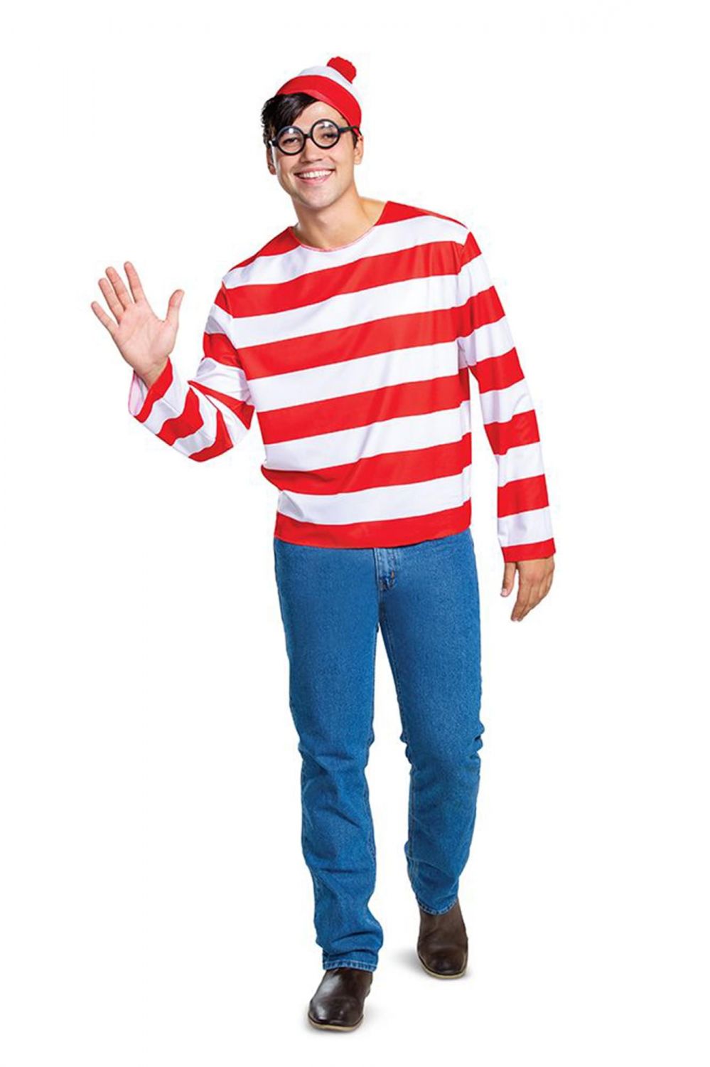 Where's Waldo? Waldo Classic Adult Costume | Medium (38-40)