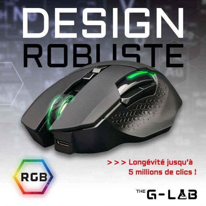 Wireless RGB gaming mouse The G -LAB 7200 DPI - Black