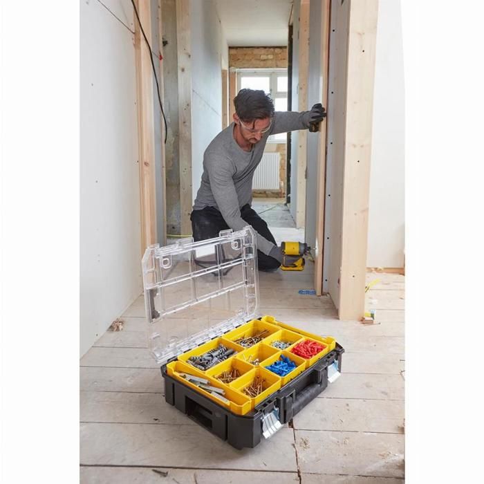 Stanley Fatmax Tstak Large Capacity Organizer - FMST82967-1 - 10 Removable Compartments - Black