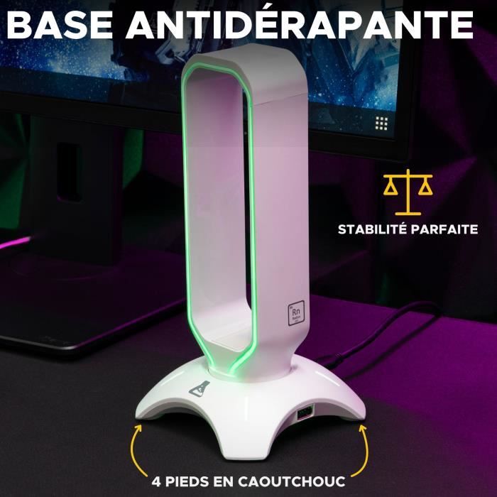 Headphone/Headset Stand - THE G-LAB - K-STAND RADO - RGB USB - White