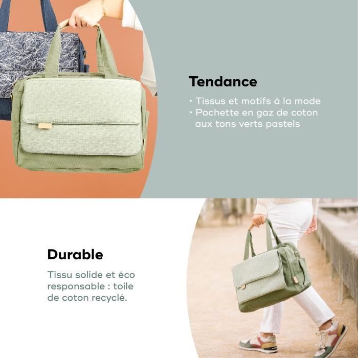 Babymoov Day to Day Diaper Bag - Trendy and Functional, 23L Capacity, Numerous Pockets, 6 Accessories Included, Abstract