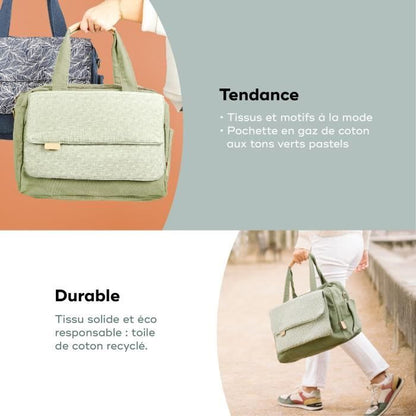 Babymoov Day to Day Diaper Bag - Trendy and Functional, 23L Capacity, Numerous Pockets, 6 Accessories Included, Abstract