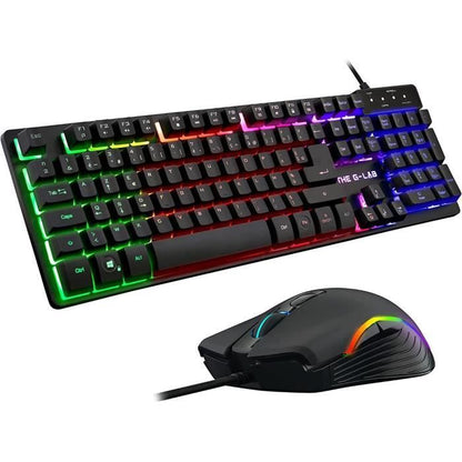 Combo KRYPTON - THE G-LAB - Retro Wired Gaming Keyboard and Mouse Pack - RGB Lighting