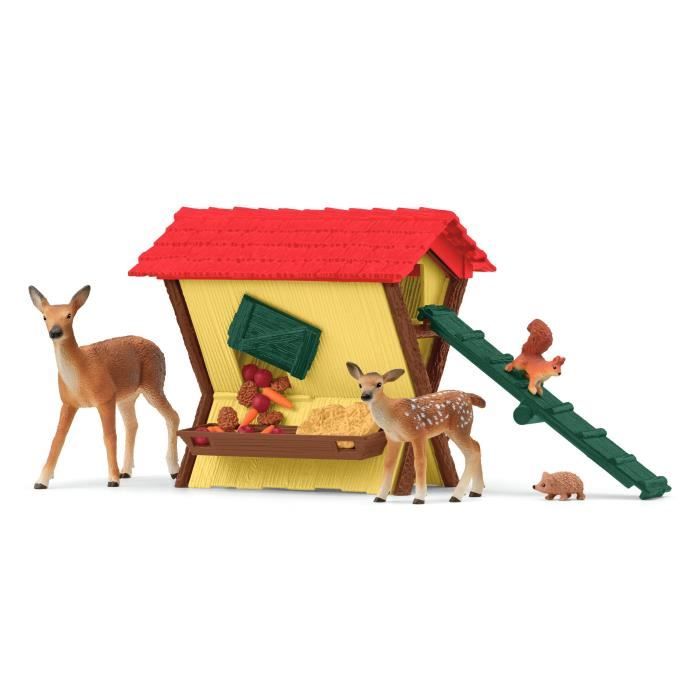 Forest Animal Hut, Schleich 42658 Farm World Chest, for Children from 3 Years Old