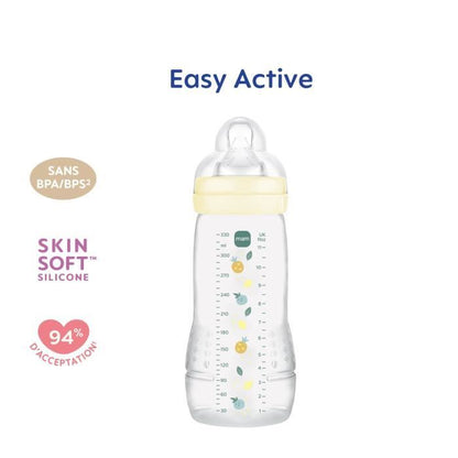 Baby bottle - MAM BABY - Easy Active - +6 months - 330 ml - X flow teat - Pearl