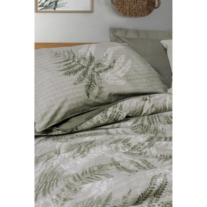 Bedding set - 1 duvet cover 220 x 240 cm + 2 pillowcases 60 x 60 cm - 100% cotton - Khaki
