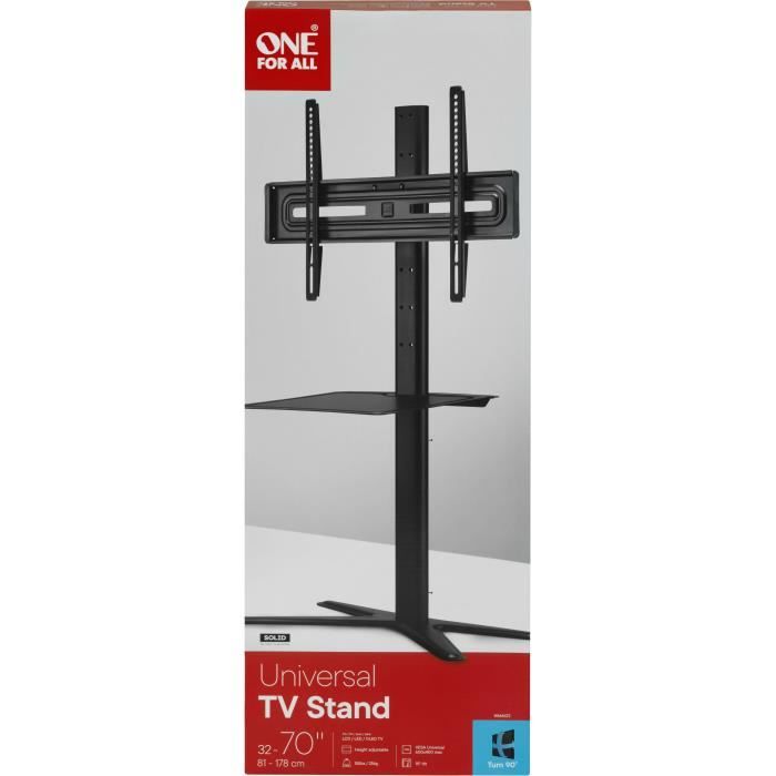 ONE FOR ALL - TV stand 32-70 with shelf Solid Range - Tilt 15° & Swivel 90° - Compatible for screens 32-70''/81-178cm