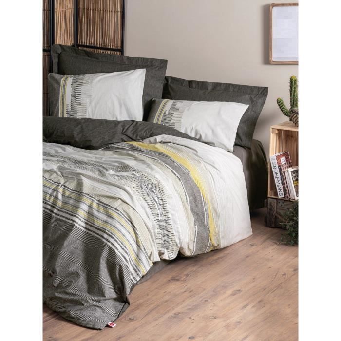 Bedding set - 1 duvet cover 220 x 240 cm + 2 pillowcases 60 x 60 cm - 100% cotton - Mink