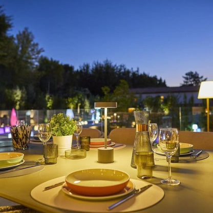 Cordless table lamp - LUMISKY - ROBY GREY - H30 cm - Touch in aluminum - Light gray - LED