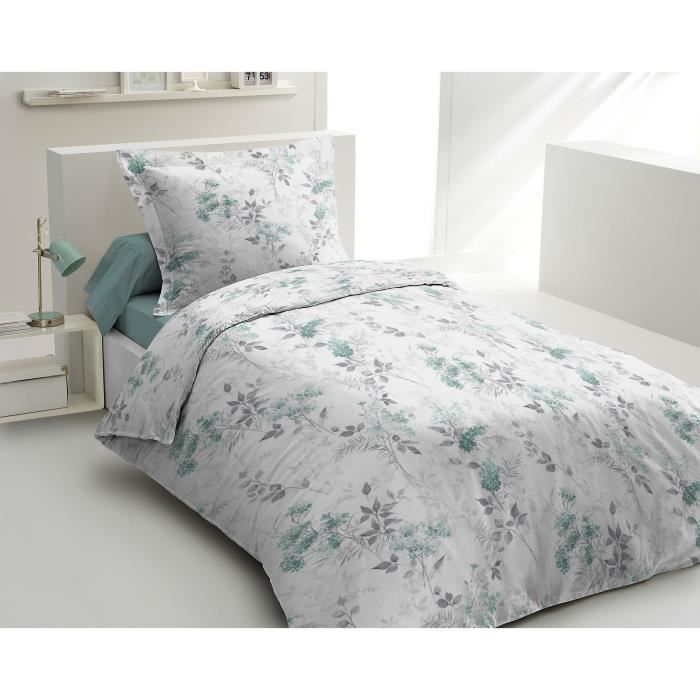 Duvet cover 140x200 cm HOME LINGE PASSION POMPADOUR: Duvet cover + 1 pillowcase - 100% Cotton 57 Threads - Green