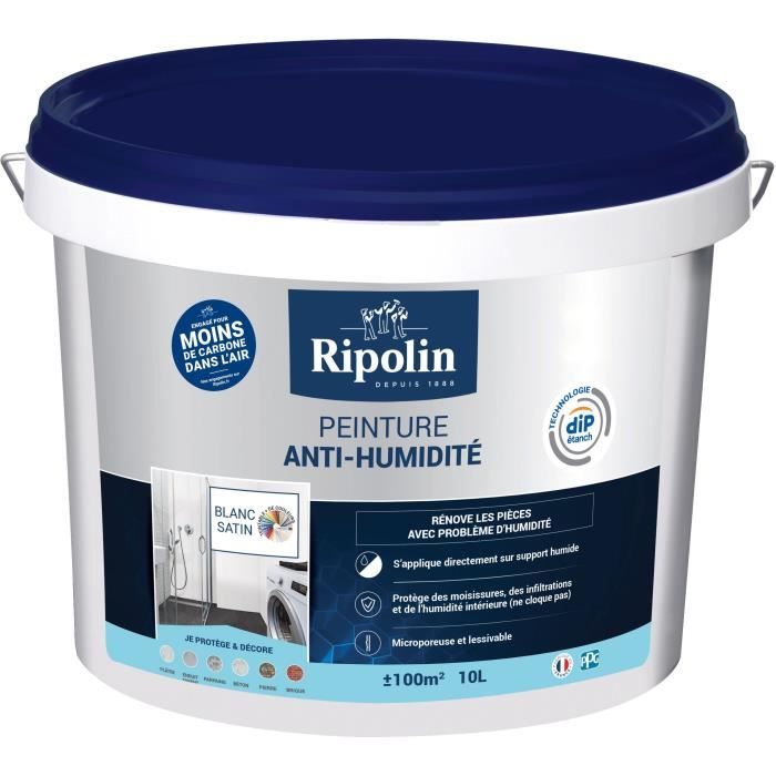 Anti-humidity paint - RIPOLIN - 424185 - White - Satin - 10 L