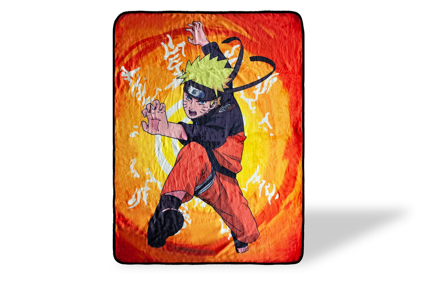Naruto With Kanji Symbols Large Anime Fleece Throw Blanket | 60 x 45 Inches