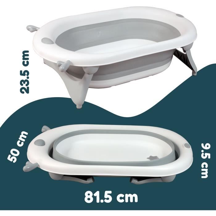 Folding bathtub - 23x80x49 cm - Grey white - LOOPING
