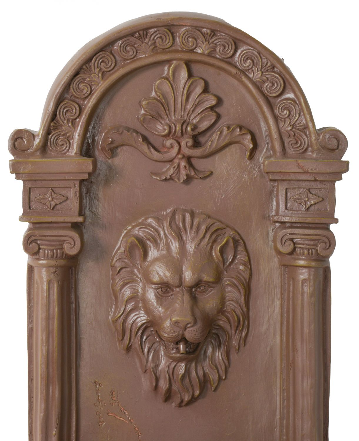 Terra Cotta Lion Hanging Wall Fountain