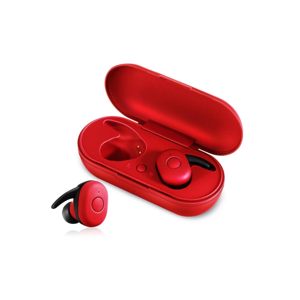 Color: RED - Twin Bluetooth Earpods With Chargeable Box