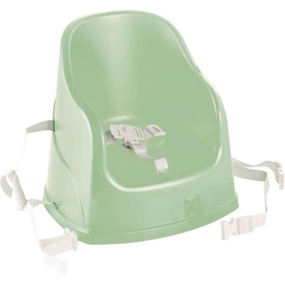 Evolutionary high chair in chair booster + dishwashing box + conservation boxes + semi-rigid bib
