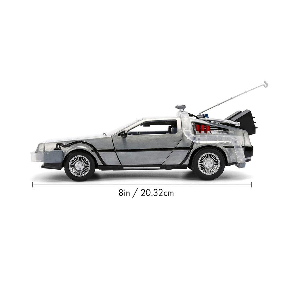 Back to the Future 40th Anniversary Time Machine Hollywood Rides Dlorean replica