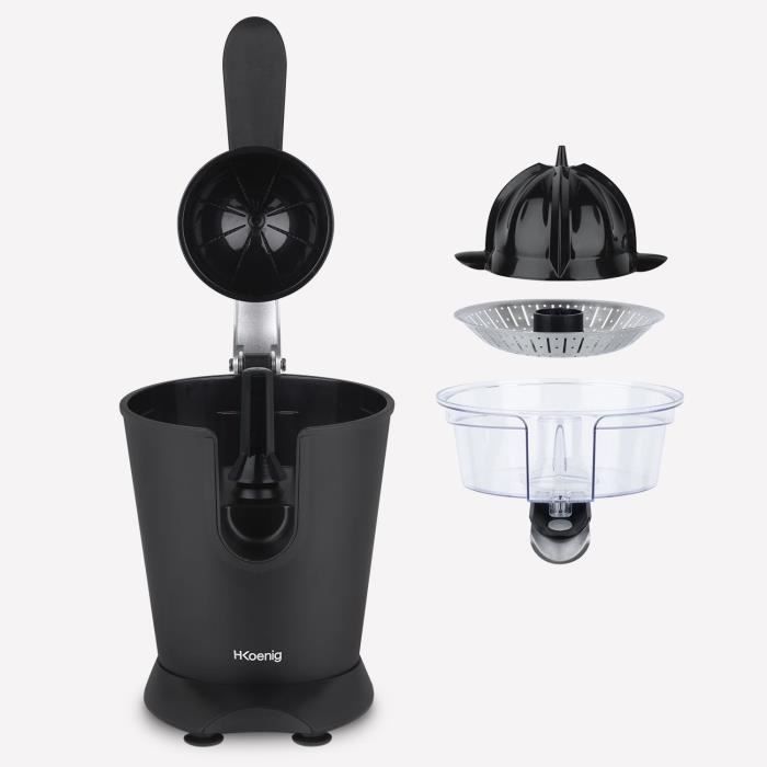 Citrus press - HKoeNIG - AGR82 - Electric - 160 W - Quiet device - Matte black and stainless steel