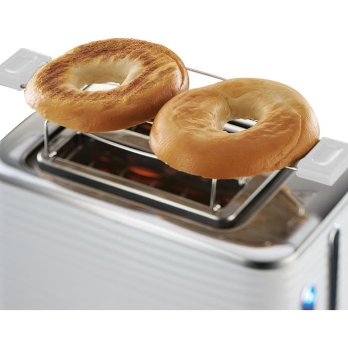 Russell Hobbs 24370-56 Toaster Grille Pain XL Inspire, Browning control, Décongéle, Warming, Viennoiserie - White heating